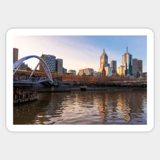 Melbourne, Australia at Sunset on the Yarra River Sticker